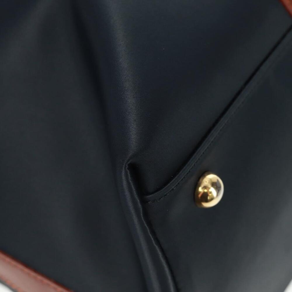 SAINT LAURENT Boston Bag Nylon Leather Navy Gold Auth bs31763 - Picture 9 of 16
